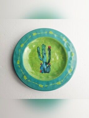 HiEnd Accents Paseo Road Cactus Melamine Salad Plate - 8.8" Southwestern Dessert